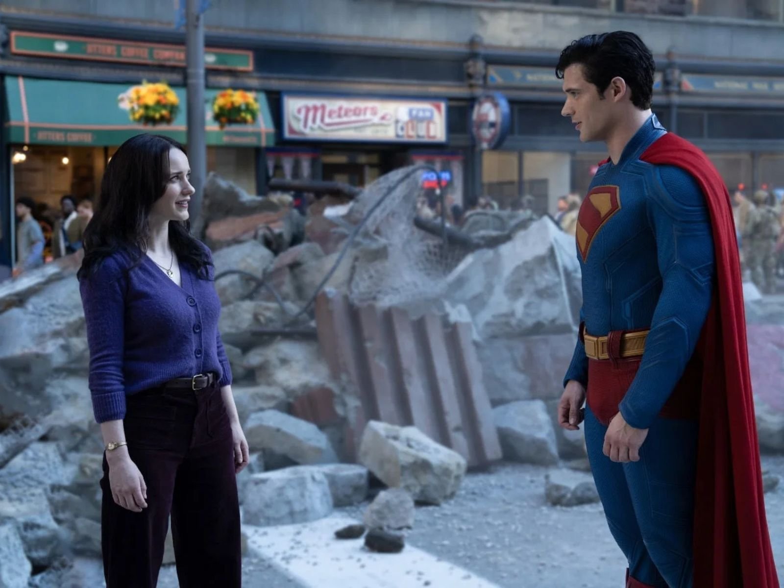 David Corenswet as Clark Kent & Rachel Brosnahan as Lois Lane in Superman 2025