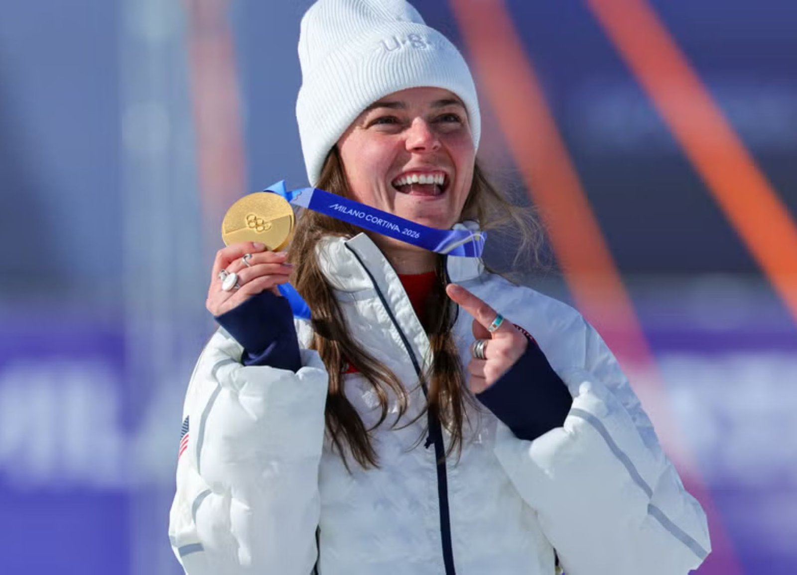 Breezy Johnson wins the gold medal in downhill skiing at the Olympic Winter Games Milano Cortina 2026.