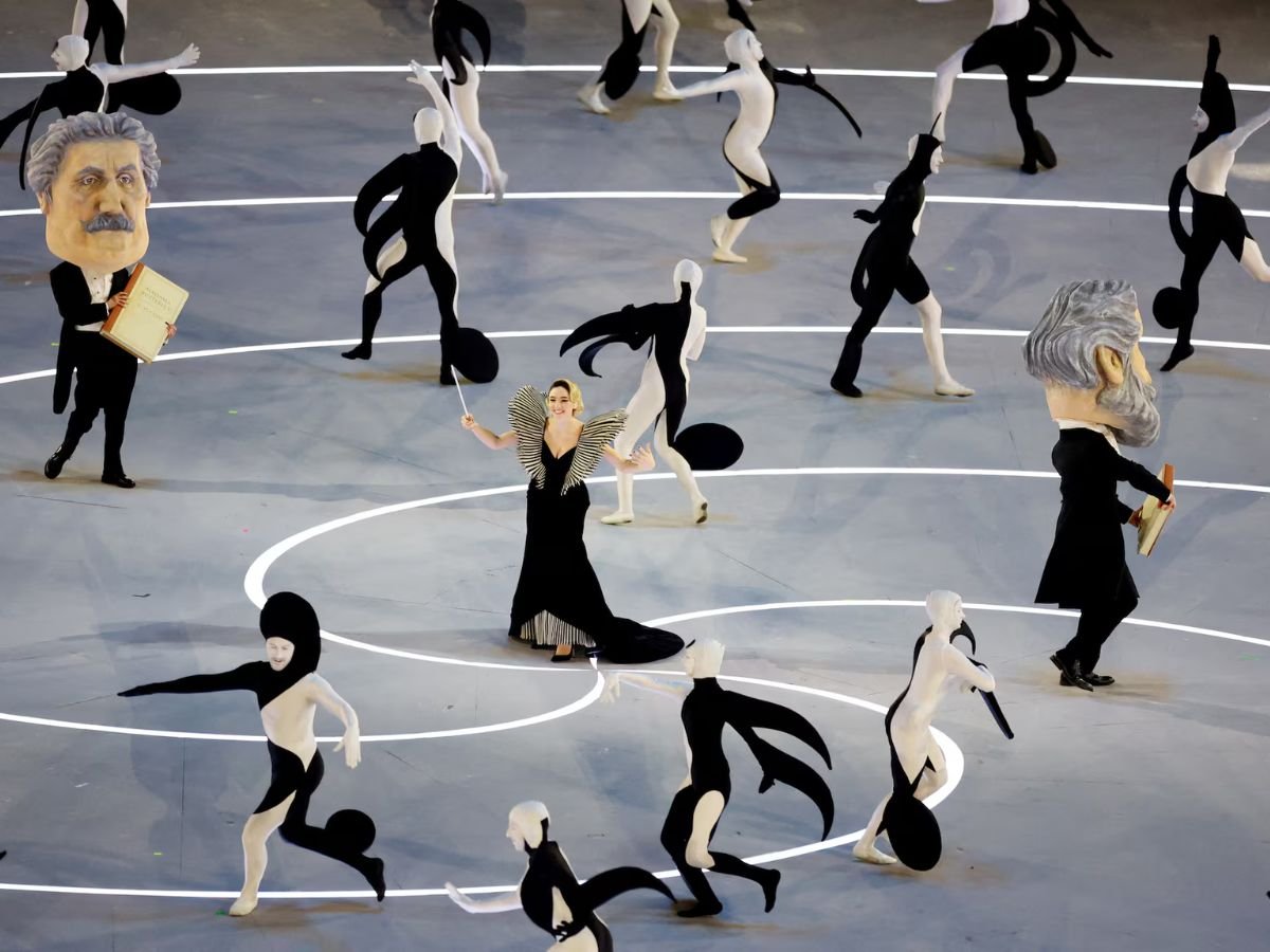 Matilda De Angelis leads the "Armonia" performance at the Milano Cortina 2026 Winter Olympics opening ceremony.