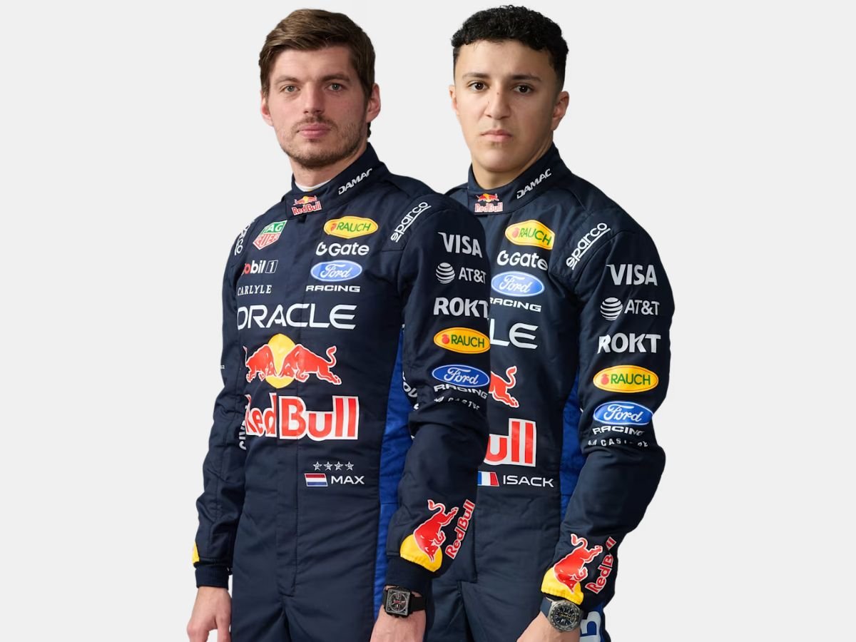 Oracle Red Bull Racing, Max Verstappen, and Isack Hadjar (Right)