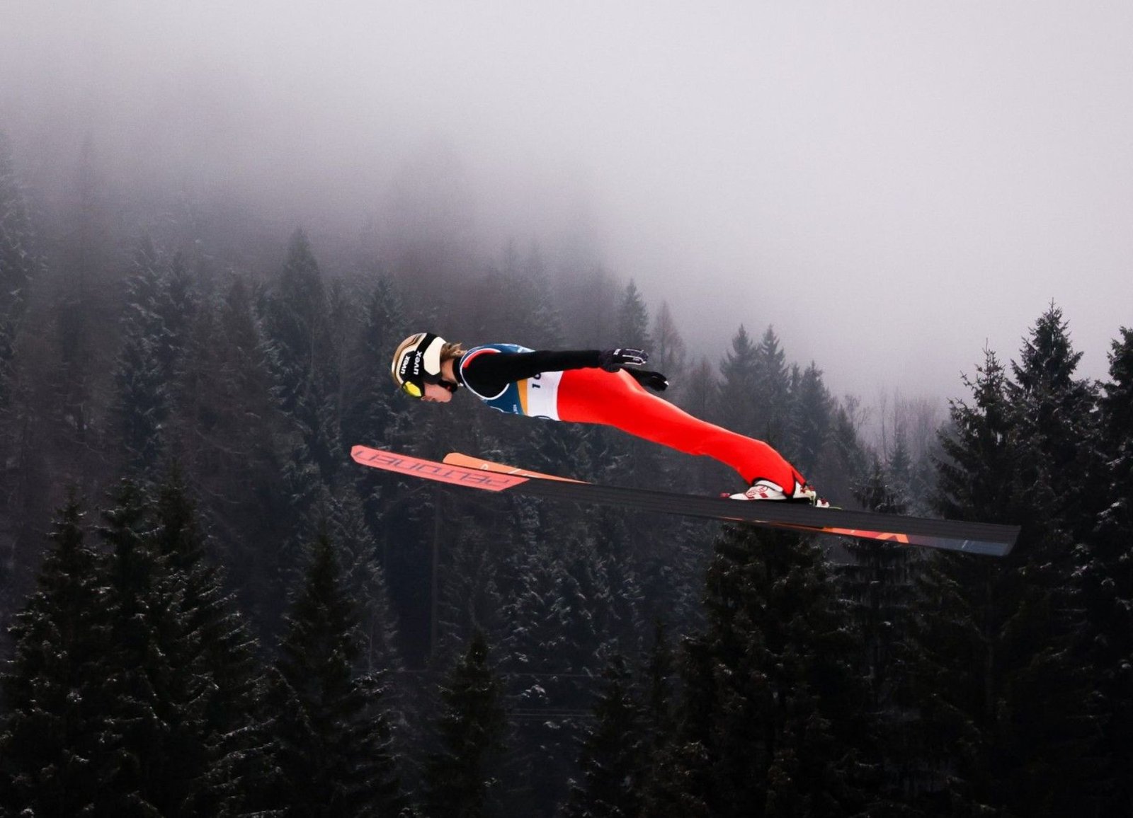 Finland's Wille Karhumaa competes in the men's ski jumping event at the Olympic Winter Games Milano Cortina 2026.