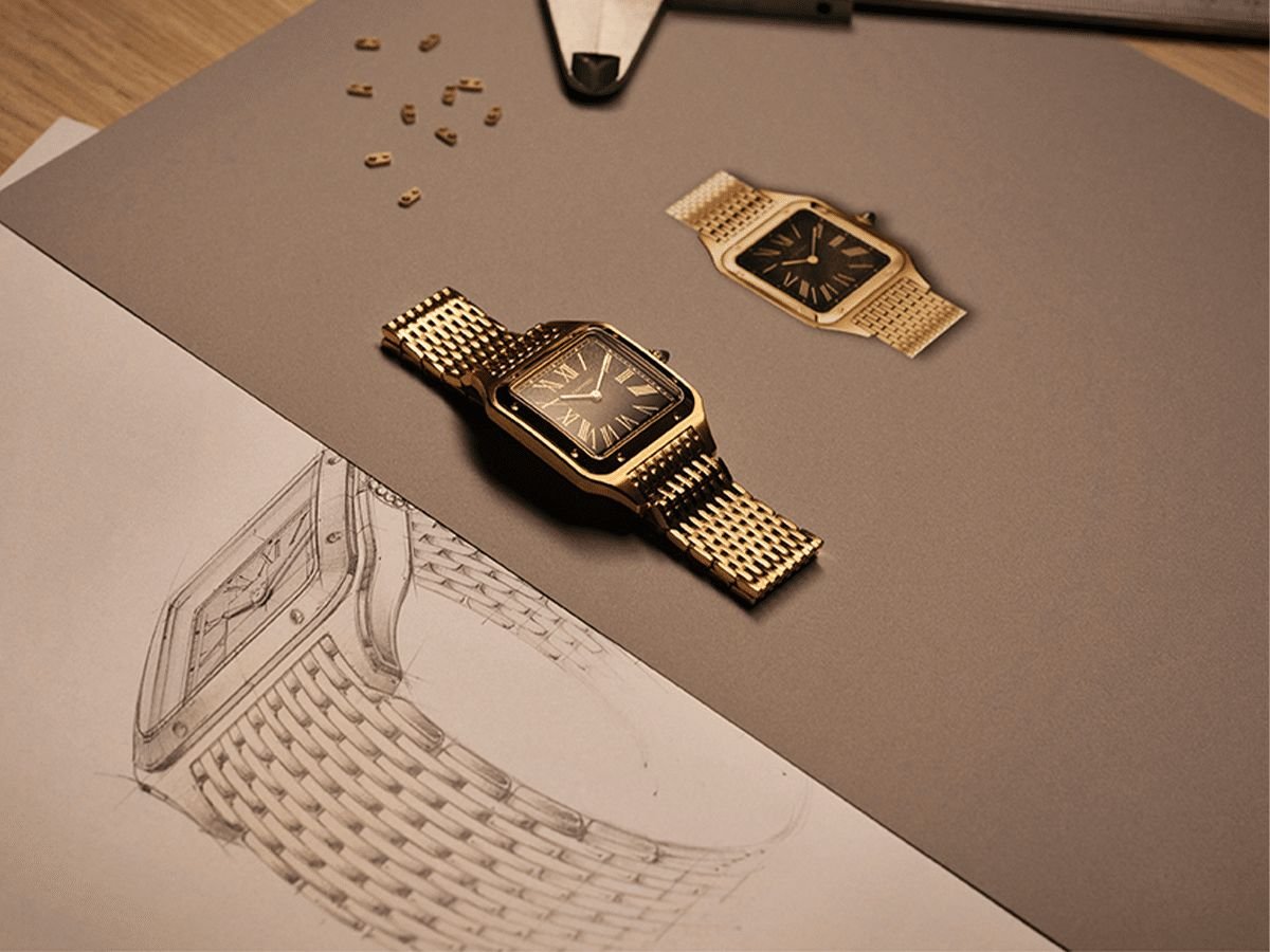 Cartier Santos-Dumont Ref. CRWGSA0123 (Obsidian/Yellow Gold)