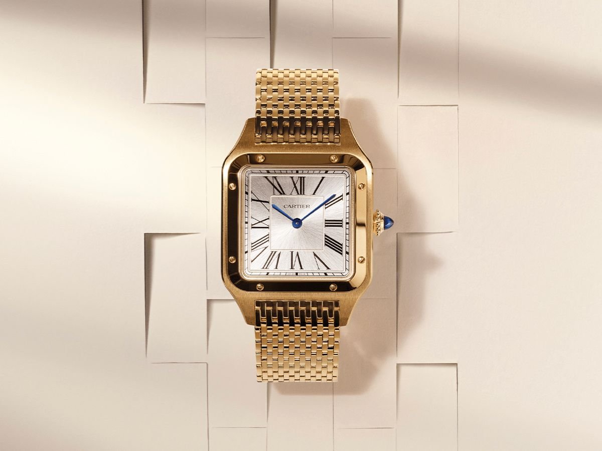 Cartier Santos-Dumont Ref. CRWGSA0122 (Silver/Yellow Gold)