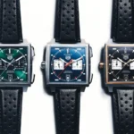 TAG Heuer Monaco Chronograph Ref. CDW2180.FC8360, CDW2181.FC8360, and CDW2150.FC8360.